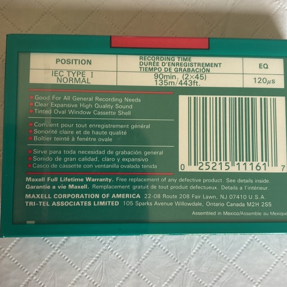 NWOT Lot of 10 VTG Maxell Blank Audio Cassette Tapes UR-90 Normal Bias - Picture 8 of 11